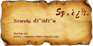 Szendy Ádám névjegykártya