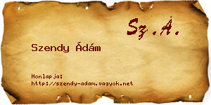 Szendy Ádám névjegykártya